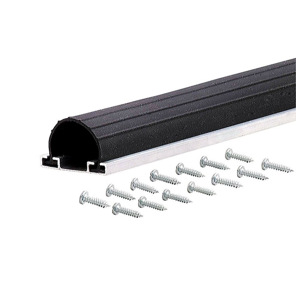 M-D Building Products Black Aluminum/Vinyl Weatherstrip For Garage Doors 108 in. L X 0.63 in. 87643 - main